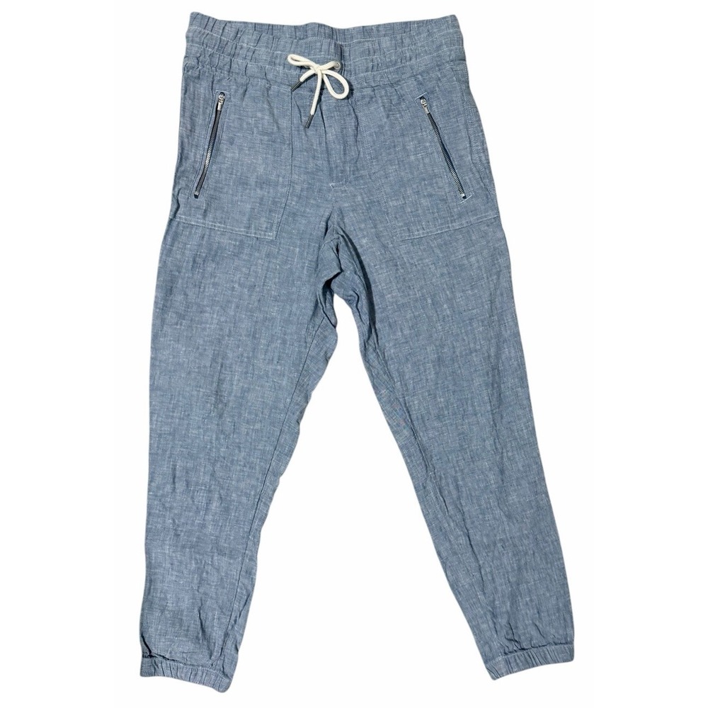 Athleta Cabo Linen Joggers Blue Women's Size 6